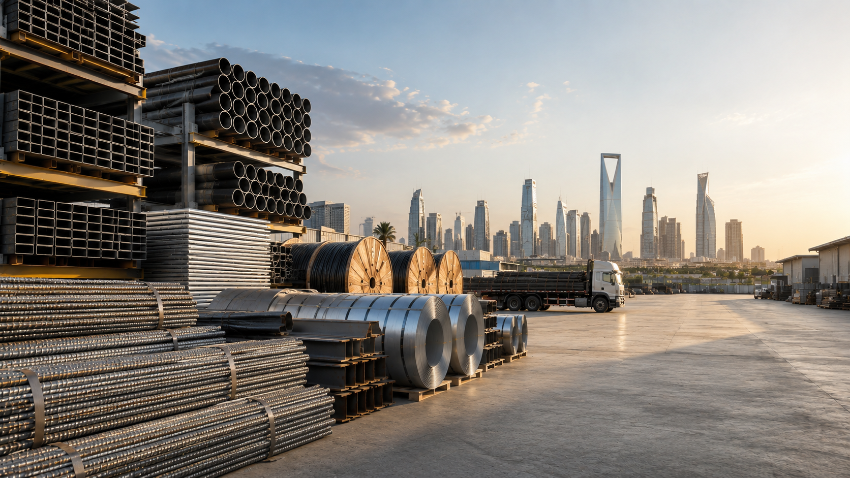Kham steel materials yard in Riyadh
